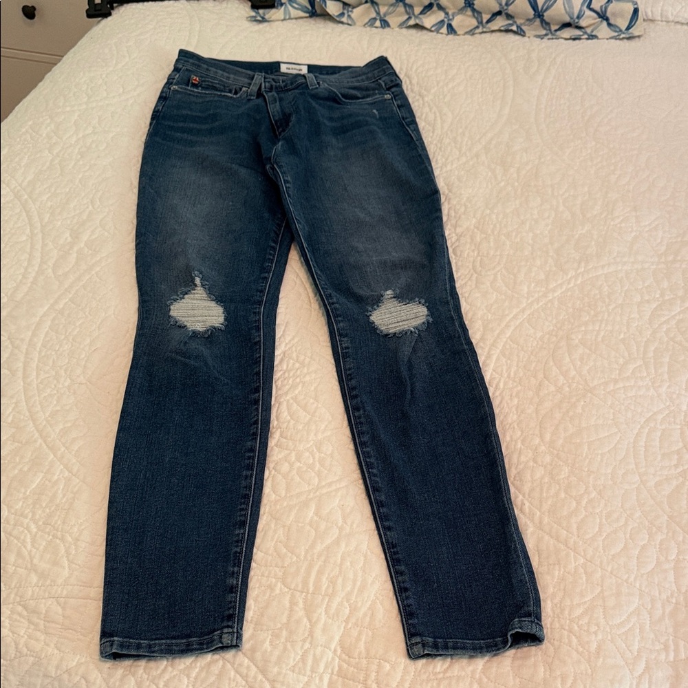 SALE: Hudson Jeans Dark Blue Distressed High Rise Skinny, size 27